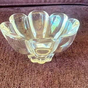 Zinnia Mikasa 5-3/4" Clear Glass Crystal Potpourri Bowl Ribbed Petal Pattern
